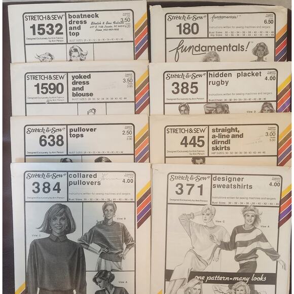 Stretch & Sew Vintage Lot of Patterns - 8 complete patterns - Picture 1 of 1